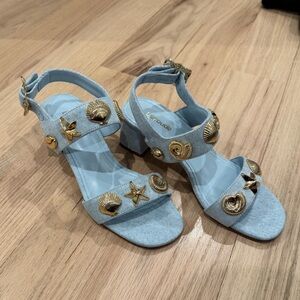 Larroude Madison Block In Maya Denim NWT